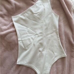 One-Shoulder White Bodysuit